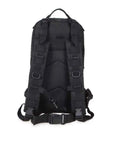 Back view of Black Outdoor Backpack For Men 40L Rucksack With Waterproof Oxford Fabric For Hiking Camping Trekking Travel School Durable Day Trip Pack With Large Main Compartment And Hat Pocket