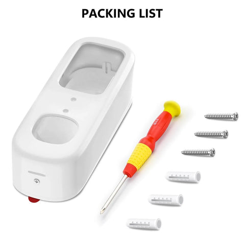 Packing list showing Anti Theft Doorbell Bracket For Arlo Video Doorbell 2K 2nd Gen, Easy No Drill Mount, tool, and screws.