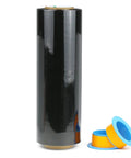 Heavy Duty Black Stretch Wrap 1500 Ft Roll With Hand Saver Handles 15 Inch Wide 70 Gauge Shrink Film for moving and storage.