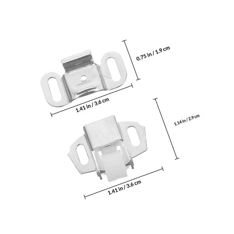 Image of two components of 4 Sets Roller Catch Assembly For Doors And Closets, Easy Install Cabinet Door Catch Replacement shown with dimensions.