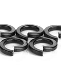Six M8 split lock washers from 100 Piece Steel Fasteners Kit With 50 M8 Flat Washers And 50 M8 Split Lock Washers Black Oxide Finish