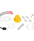 Components of All In One Foot Control Repair Kit For Fortrex And Maxxum Trolling Motors with gears, screws, spring, and connectors.