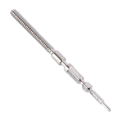 Metal Watch Winding Stem For Precise Time Adjustment And Repair Tools close-up; metal construction and fine threading visible