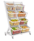 Rock Solid Heavy Duty Metal Storage Shelves With Adjustable Utility Rack For Garage And Home Organization Hella Sturdy Industrial Shelf For Retail Displays And Serious Load Capacity with rolling baskets.