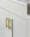 Brushed Gold Cabinet Pulls And Solid Heavy Drawer Handles For Kitchen Cabinets And Bath Vanity 3 Inch Hole Center Top Notch Luxury