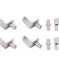 113 Piece Shelf Pins Kit With Four Styles L Shaped And Cylindrical Plated Pegs in rustproof iron for DIY furniture configuration.