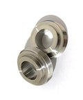 Waterjet threading ring CP022021/593, stainless steel with external threads and hollow bore, angled front view