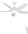 Dope 40 Inch Indoor Ceiling Fan With LED Light Remote Control White Finish Five Blade Motor Included Energy Efficient 23W LED