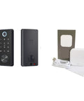 Slick Matte Black Smart Deadbolt Featuring Crisp Bluetooth App Control And Hella Sturdy Zinc Alloy Cast For Zero Hassle Keyless Entry On Mortise Doors serving smart lock panel and accessories.