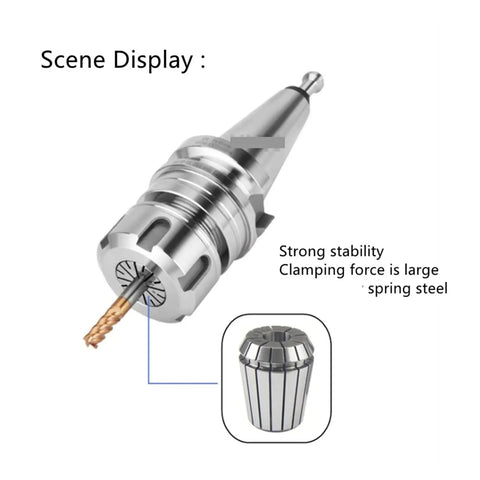 Super High Precision Spring Collet For CNC Milling And Lathe Tools ER8 ER11 ER16 ER20 ER25 Fits 1/8 Inch 3.175mm shown with drill bit.