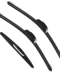 Heavy Duty Windshield Wiper Blades 3 Pack Designed For Jeep Wrangler Jk Models 2007 2017 showing two front blades and one rear blade.