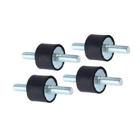 Heavy Duty Rubber Vibration Isolator Mount For Compressors Gasoline Engines Pumps And Welders, Quiet Shock Damper With M6 Threaded Studs, Reduces Noise Vibration And Equipment Wear In Industrial Machines, four black mounts