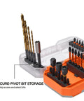 32 Piece Drill And Driver Bit Set With Titanium Coated Drill Bits And Impact Rated Driver Bits Quick Connect Shanks in MODbox case