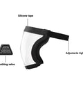 Side view of Anti Fog Clear Face Shield For Adults Glasses Friendly Plastic Shield With Full Face Protection, black frame, silicone tape, adjustable tightness, breathing valve visible.