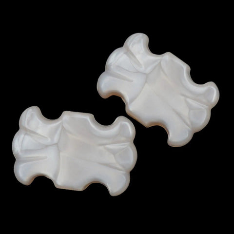 Upgrade Your Folk Guitar Game With These Awesome 6 Piece Tuning Peg Buttons, two white buttons for guitar replacement.