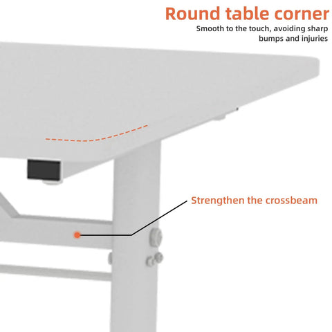 Smooth Hand Crank Standing Desk With 330 Lbs Heavy Duty Build And Effortless Manual Height Adjustment To Flex Your Home Office Vibe showing rounded corner detail.