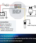 3-in-1 marine gauge kit wiring diagram with sensors for easy installation