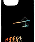 Dope Hang Glider Art iPhone 16 Pro Max Case For Men Women A Surefire Gift For Hang Gliding Fans And Outdoor Flyers Durable Protective Phone Cover With Colorful Sky Art featuring evolution to hang gliding design.