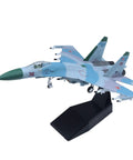 Su 27 Flanker Die Cast Fighter Aircraft Model One Hundredth Scale With Display Stand For Collectors And Aviation Enthusiasts Premium Collectible Featuring Dope Authentic Russian Tactical Camouflage And Unit Tail Markings on stand
