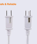Close-up of white plugs from 6 Foot LED Power Cord For 7 By 14.5mm LED Single Color Neon Rope Lights Only Pack Of 3
