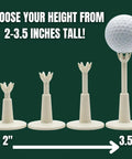 Adjustable Golf Tees 4 Pack From 2 To 3.5 Inch Height Durable Rubber Driving Range Tees For Practice Mats with golf ball