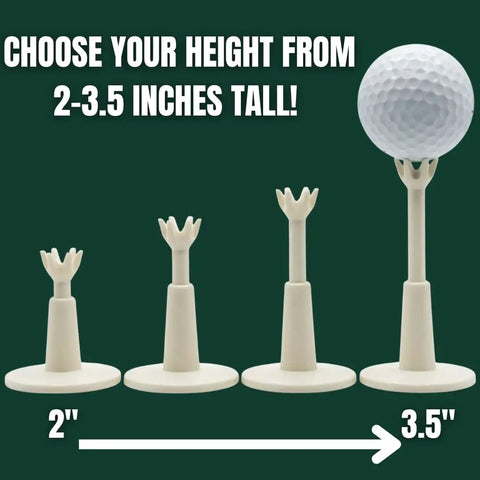 Adjustable Golf Tees 4 Pack From 2 To 3.5 Inch Height Durable Rubber Driving Range Tees For Practice Mats with golf ball