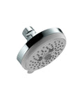 Chrome shower head close-up with a Three Jet Showerhead With Soaking Full Spray And Powerful Massage Settings, Efficient 2.5 GPM Water Flow