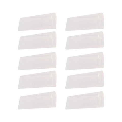 Clear Flexible Door Stop Wedges With Adhesive Backing 10 Pack Anti Collision Door Stoppers For Home And Office No Drill Installation