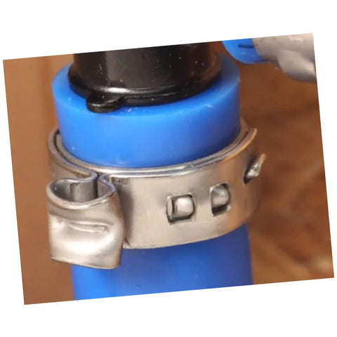 Heavy Duty Stainless Steel Hose Clamps Ear Clamps Lock Down Fuel Lines and Cables on Cars Boats or Garage Builds Without the Hassle, close-up view