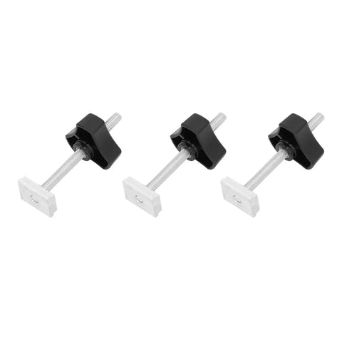 Heavy Duty Stainless Steel T Track Kit For Woodworking And Metalwork With 10 Bolts Nuts Washers And Slide Controls Built Tough For Durable Joinery Guide System For Home Shops, three clamps
