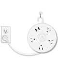Retractable Power Strip with a 5 Ft Cord, Surge Protector Featuring 4 Outlets and 2 USB Ports, 2000 Joules USB Wall Charger