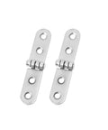 40 Pieces Rounded Corner Folding Hinges for Cabinets Tables and Furniture 180 Degree Universal Folding Hinge Screw On Woodworking Hardware