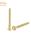 M4 X 50mm Brass Wood Screws Slotted Round Head Self Tapping For Woodworking Pack Of 20 Durable And Corrosion Resistant