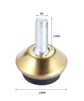 20Pcs Adjustable Furniture Leveler Feet With M6 Threads for tables, chairs, and cabinets, metallic finish, base dimensions shown