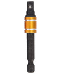 Rock Solid 3 Piece Socket Adapter Set With Hex Shank To Square Head Converters For Tough DIY Jobs Chrome Steel Durability In 1 4 Inch 3 8 Inch Size And A Big 1 2 Inch Option Your Tools Will Be Ready For Any Garage Adventure. single hex shank socket adapter with gold sleeve