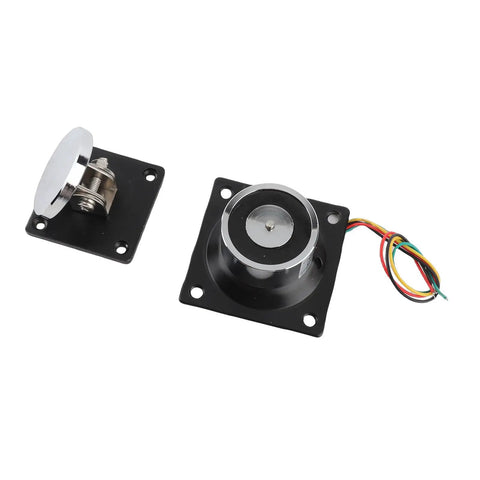 Heavy Duty Electromagnetic Door Stopper Holds Up To 60kg solid metal frame with electrical wiring for installation on doors.