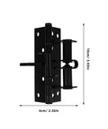 2 Pack Self Closing Door Closer Hinges With 90 Degree Rotation Adjustable Tension Zinc Alloy Spring Hinges, black, side view