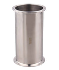 Stainless steel sanitary spool tube with clamp ends and 4-inch tri-clamp flange, 8-inch length