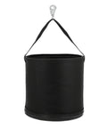 Beefed Up Heavy Duty Canvas Tool Tote Bag With Reinforced Bottom And Multiple Pockets For Contractor Gear Transport Round Canvas Tool Bucket Durable Work Organizer With Adjustable Shoulder Strap And Utility Hooks For Hands Free Mobility, black canvas