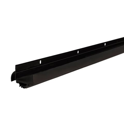 Bronze Aluminum U Shape Under Door Seal 36 Inch Screw On Weatherstripping for Drafts and Insects, side view
