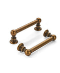10 Pack 3 Inch Center Antique Brass Cabinet Pulls Rock Solid Heavy Duty Drawer Handles For Kitchen Cabinets Vanities And Dressers Dead Simple Install Slick Premium Hardware, showcasing two elegant handles.