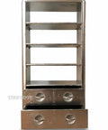 Legit Industrial Aviator Bookcase Featuring Four Hella Spacious Open Shelves And Two Smooth Glide Storage Drawers With Solid Metal Frame.