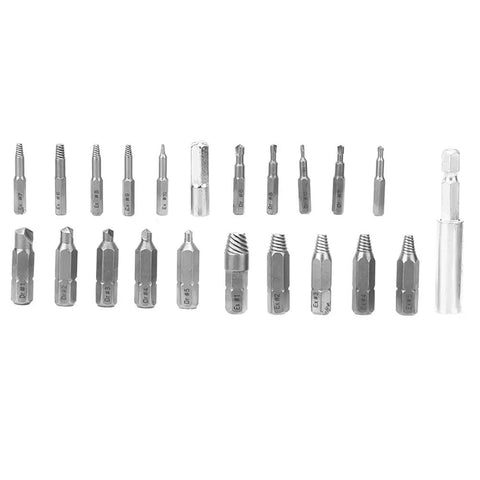 Kick Some Ass With This High Speed Steel Nan Screw Removal Drill Bit Set, A Total Game Changer For DIYers Fixing Stripped Bolts And Broken Fasteners In Your Garage Or Home Workshop Without Any Drama Or Stress. HSS extractor bits and socket adapter set