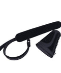 Premium Leather Gun Shell Holder Buttstock With Matched Rifle Sling For Left Hand Use, Heavy Duty Veg Tanned Cowhide, Black