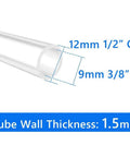 9mm ID X 12mm OD Silicone Tube 3m 10ft Flexible Rubber Tubing with 1.5mm wall thickness for easy cutting and quick connect clamps
