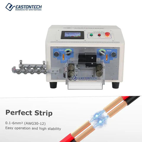 Automatic Cable Wire Cutting Stripping Machine High Speed Computerized Wire Processor With 100 Memory Programs For Pvc Teflon And Silicone Insulation, Front view showing controls.