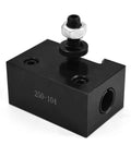 Heavy Duty 250-104 Wedge Type Piston Quick Change Tool Holder for CNC Lathe, durable steel, supports 5/8 and 3/4 shank boring bars