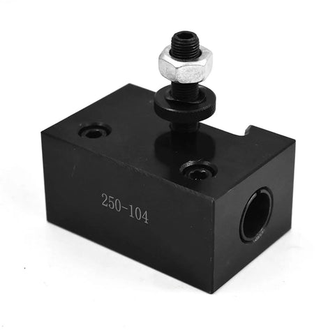 Heavy Duty 250-104 Wedge Type Piston Quick Change Tool Holder for CNC Lathe, durable steel, supports 5/8 and 3/4 shank boring bars