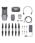 Mavic 2 Zoom Drone Quadcopter With Dope 2X Optical Zoom 24-48mm, 12MP CMOS Sensor, 64GB MicroSD Card, Landing Pad Included, Renewed Bundle for Pro Aerial Shots components layout, including propellers and battery.