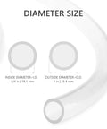 Cross-section and size details of 10 Ft Clear Vinyl Tubing With Three Quarter Inch ID, Flexible PVC Hose for Water Transfer.